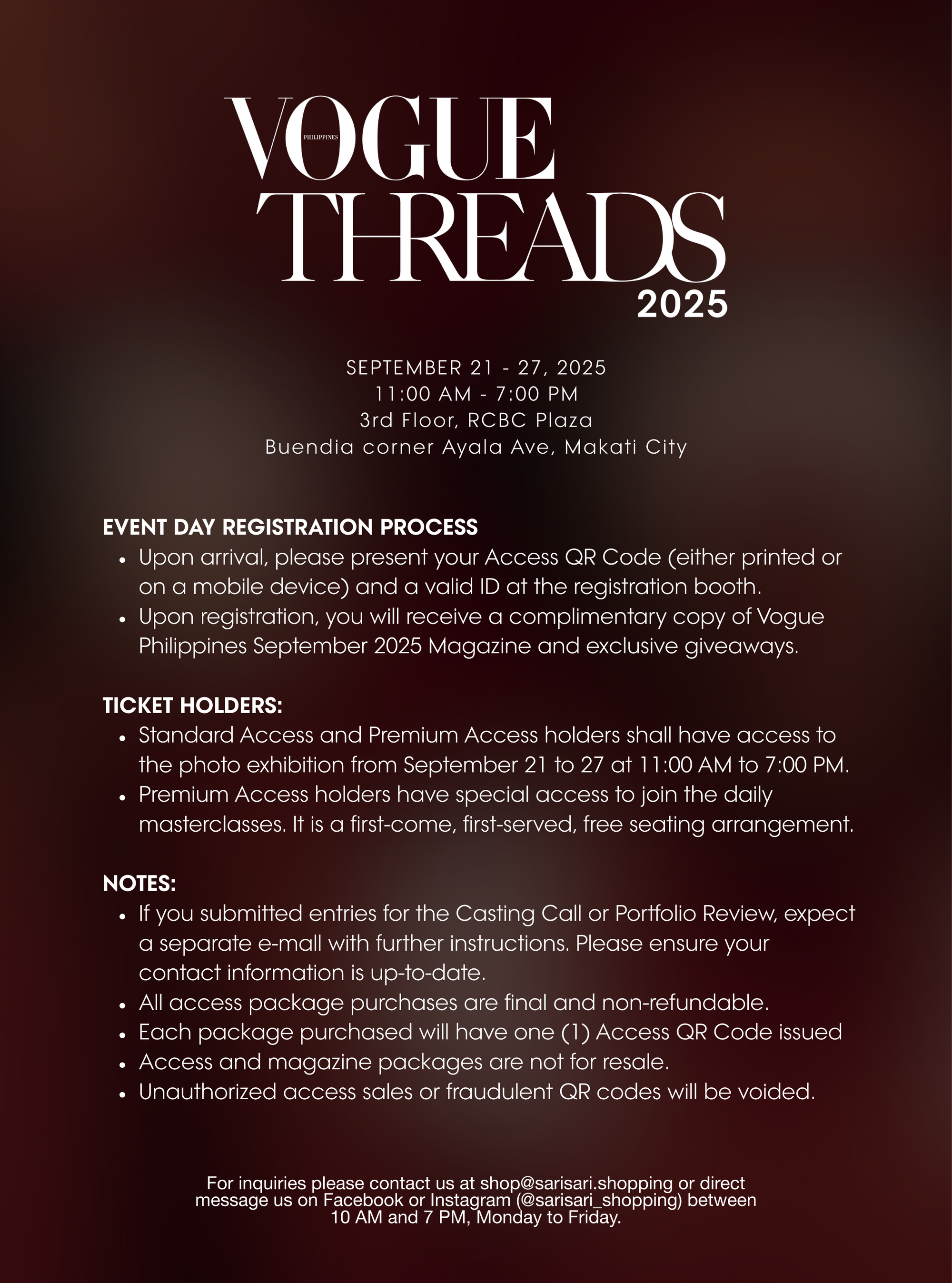 Vogue Threads Manila 2025 - Premium Access